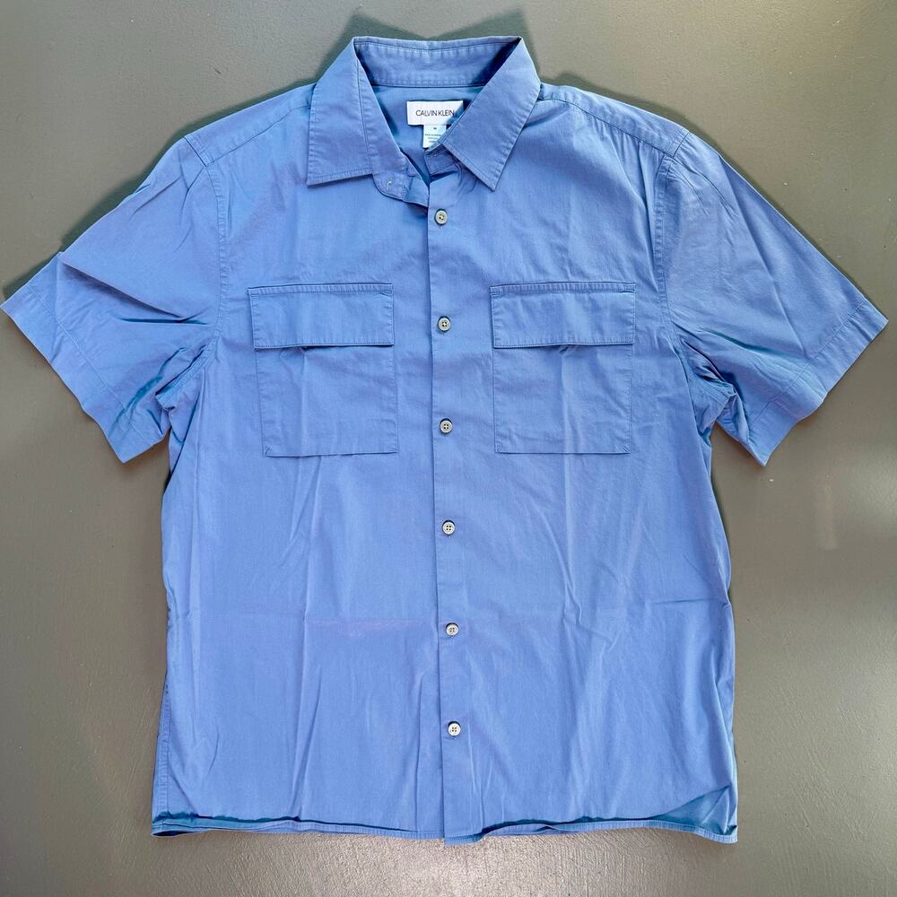 Calvin Klein MEDIUM Camp Shirt Resort Vacation Button Up